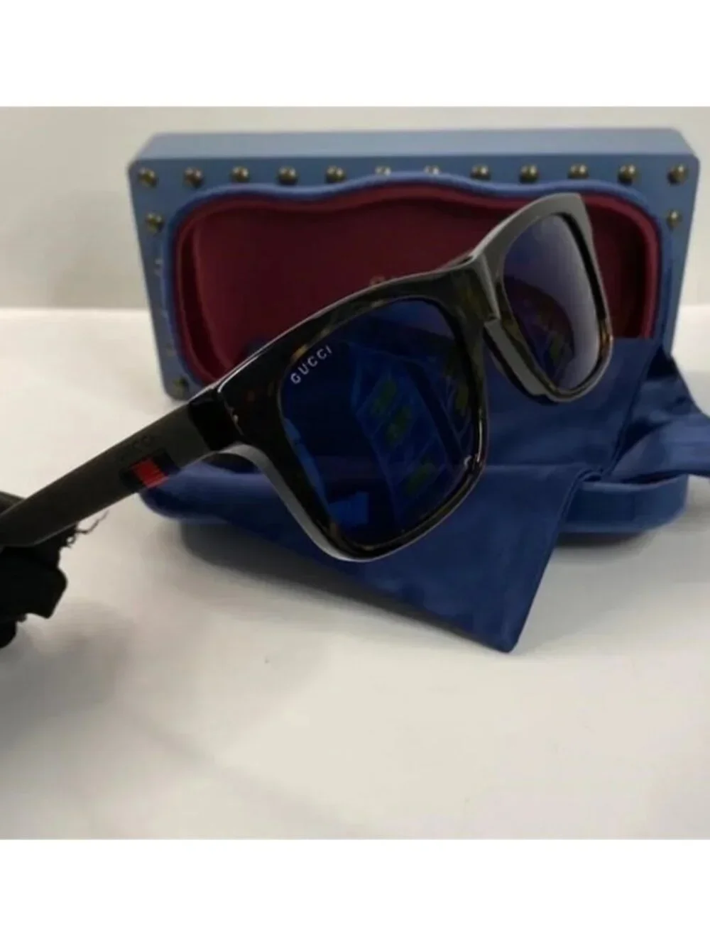 New - Gucci Black GG0008S Square Sunglasses - Picture 4 of 14